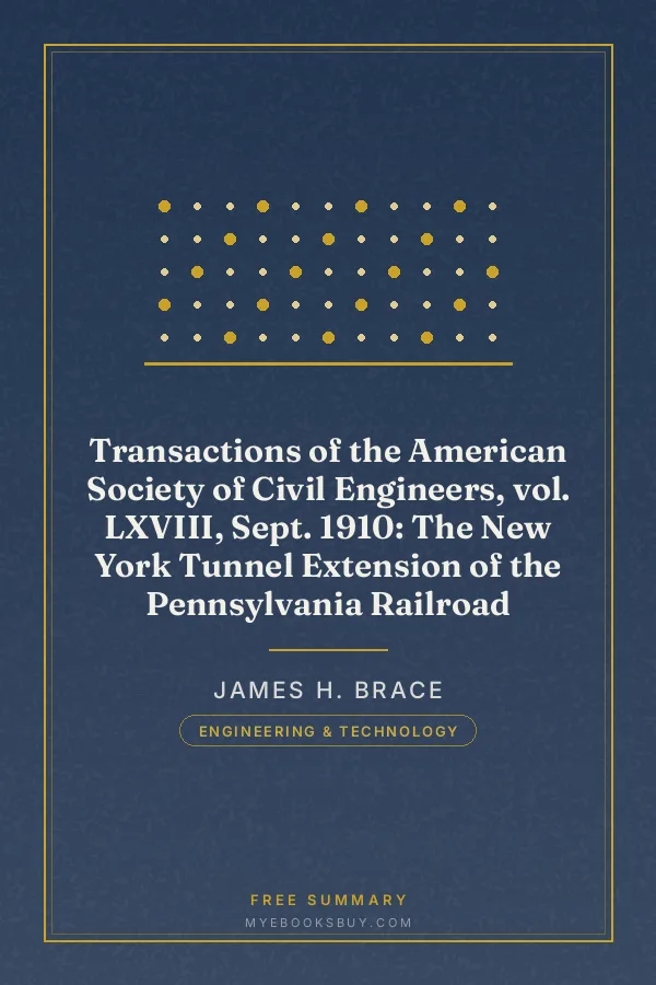 Cover of Transactions of the American Society of Civil Engineers, vol. LXVIII, Sept. 1910: The New York Tunnel Extension of the Pennsylvania Railroad
