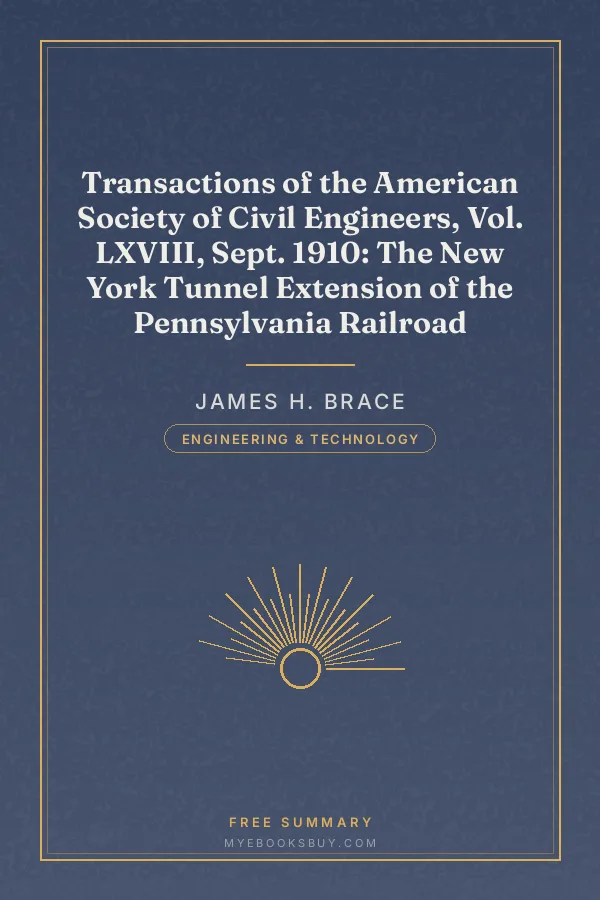 Cover of Transactions of the American Society of Civil Engineers, Vol. LXVIII, Sept. 1910: The New York Tunnel Extension of the Pennsylvania Railroad