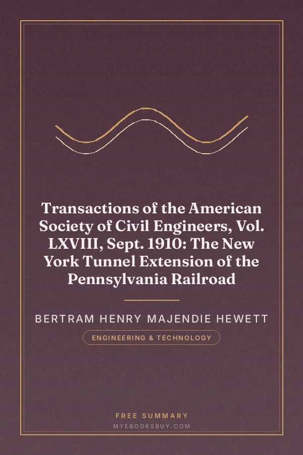 Cover of Transactions of the American Society of Civil Engineers, Vol. LXVIII, Sept. 1910: The New York Tunnel Extension of the Pennsylvania Railroad