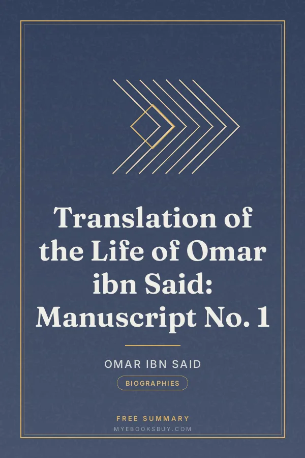 Cover of Translation of the Life of Omar ibn Said: Manuscript No. 1