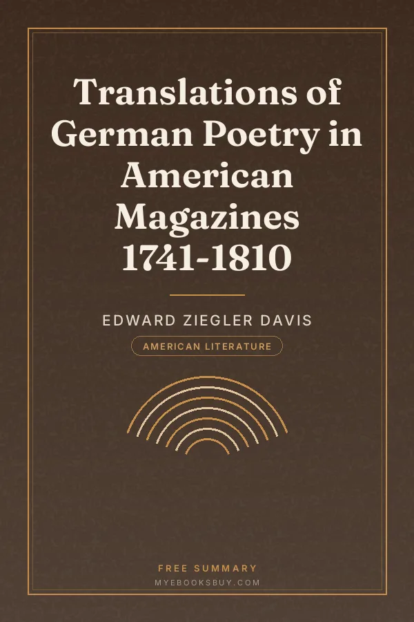Cover of Translations of German Poetry in American Magazines 1741-1810