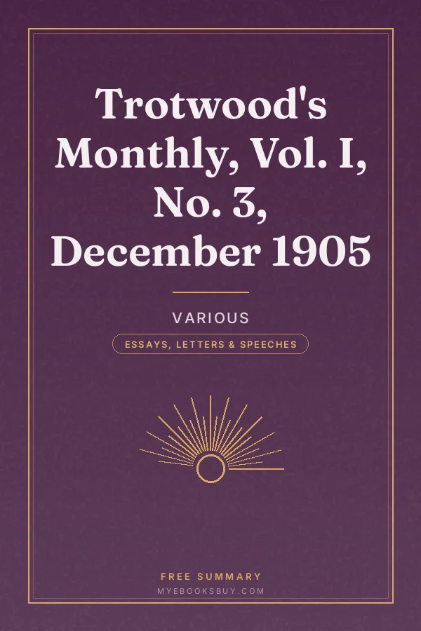 Cover of Trotwood's Monthly, Vol. I, No. 3, December 1905