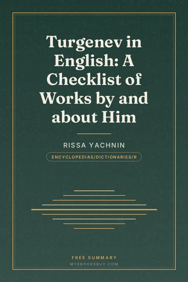 Cover of Turgenev in English: A Checklist of Works by and about Him