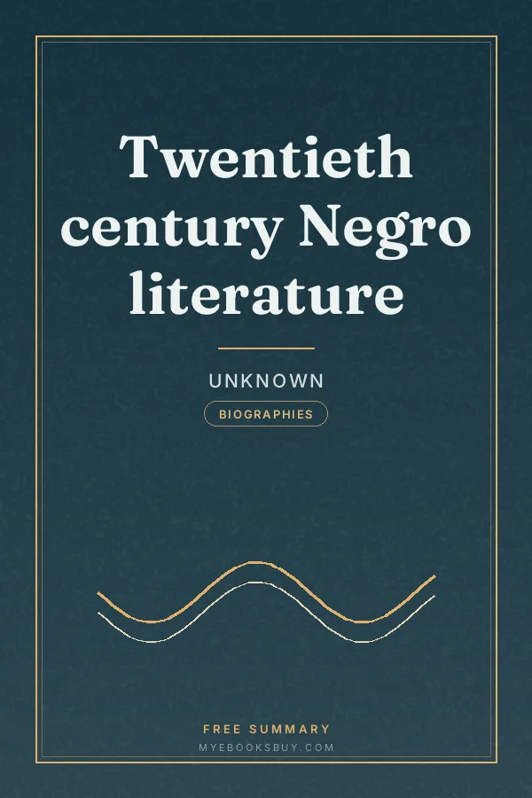 Cover of Twentieth century Negro literature