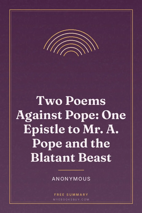 Cover of Two Poems Against Pope: One Epistle to Mr. A. Pope and the Blatant Beast