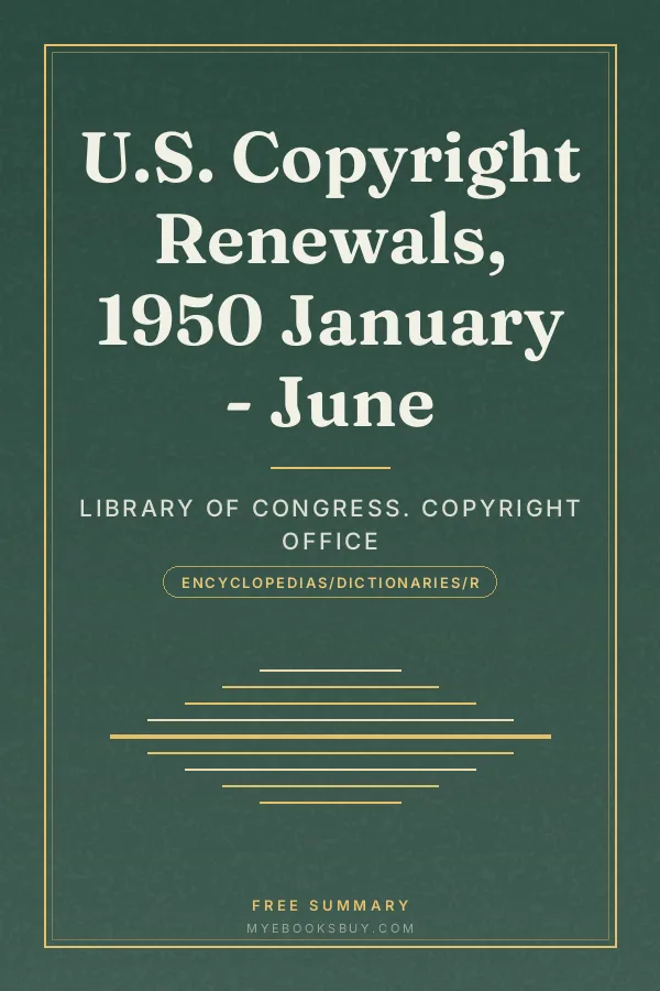 Cover of U.S. Copyright Renewals, 1950 January - June