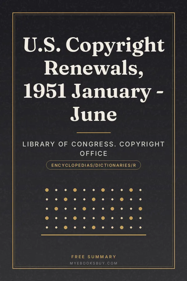 Cover of U.S. Copyright Renewals, 1951 January - June