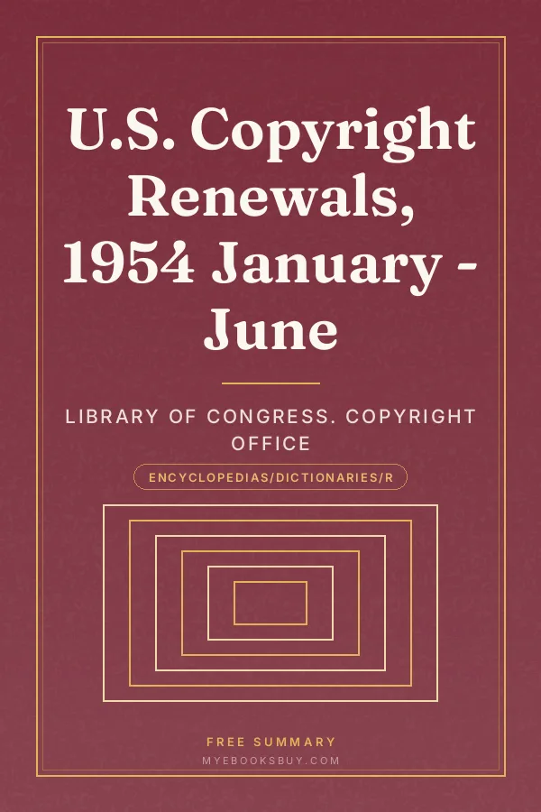 Cover of U.S. Copyright Renewals, 1954 January - June