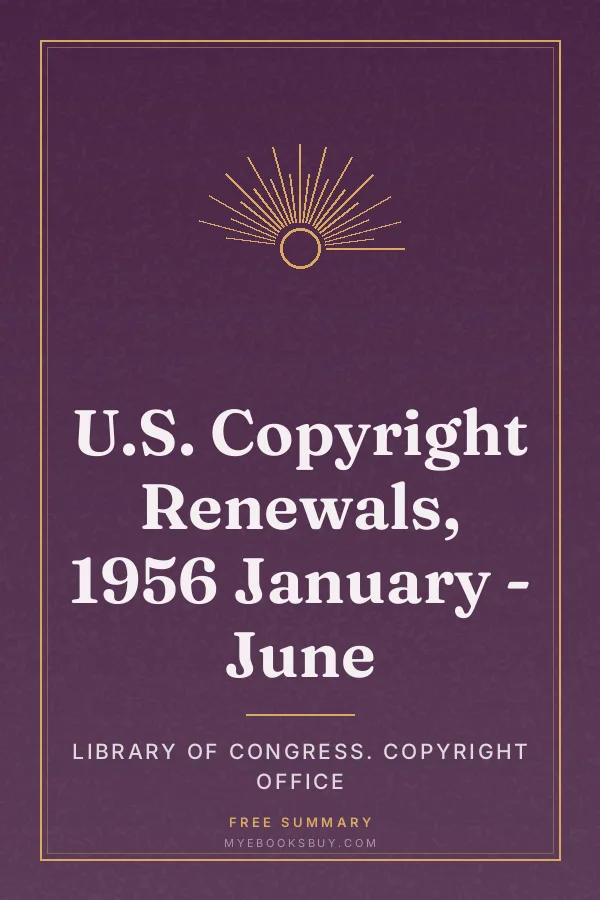 Cover of U.S. Copyright Renewals, 1956 January - June