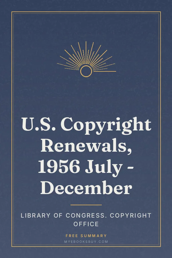 Cover of U.S. Copyright Renewals, 1956 July - December