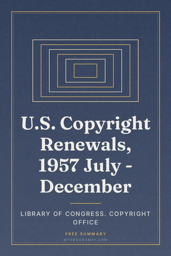 Cover of U.S. Copyright Renewals, 1957 July - December