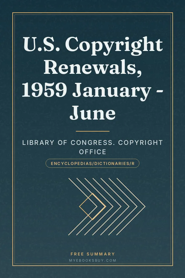 Cover of U.S. Copyright Renewals, 1959 January - June