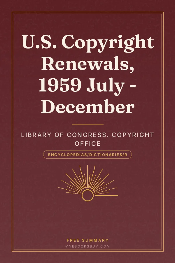 Cover of U.S. Copyright Renewals, 1959 July - December