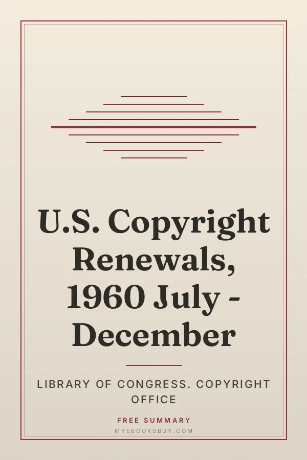 Cover of U.S. Copyright Renewals, 1960 July - December