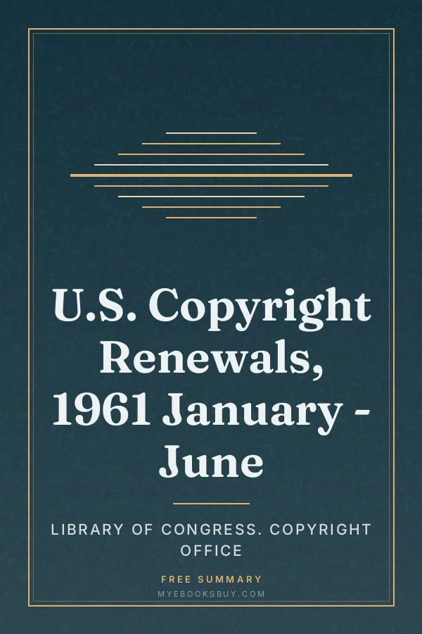 Cover of U.S. Copyright Renewals, 1961 January - June