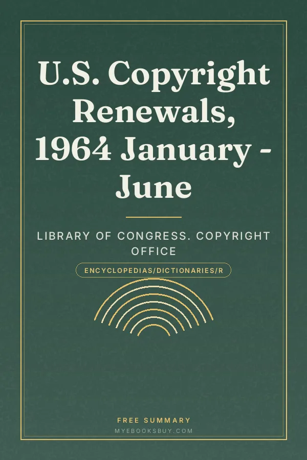 Cover of U.S. Copyright Renewals, 1964 January - June