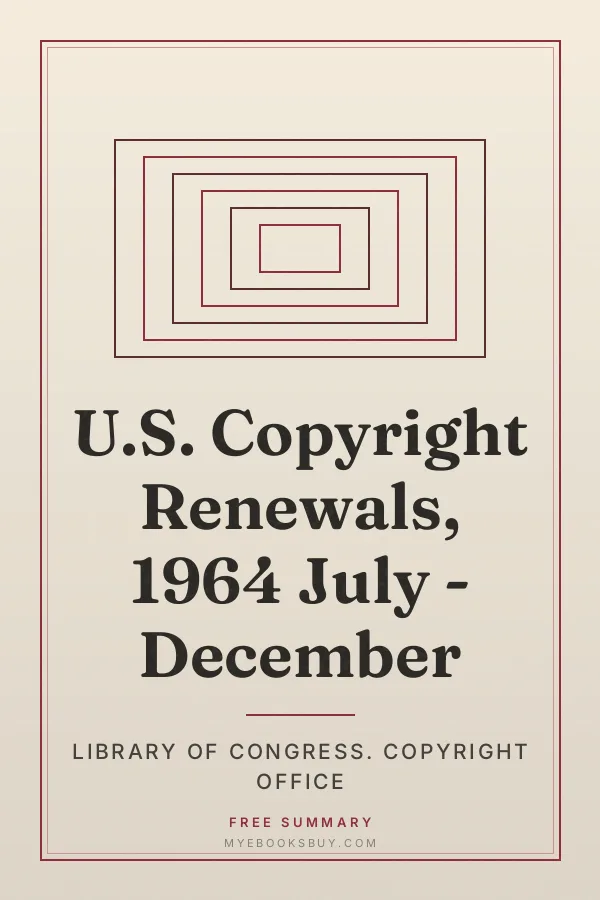 Cover of U.S. Copyright Renewals, 1964 July - December