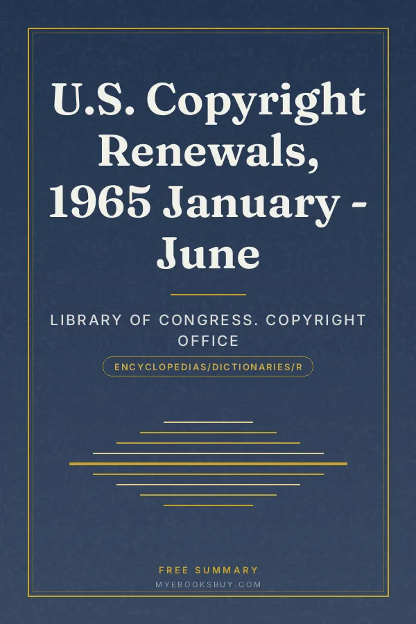 Cover of U.S. Copyright Renewals, 1965 January - June