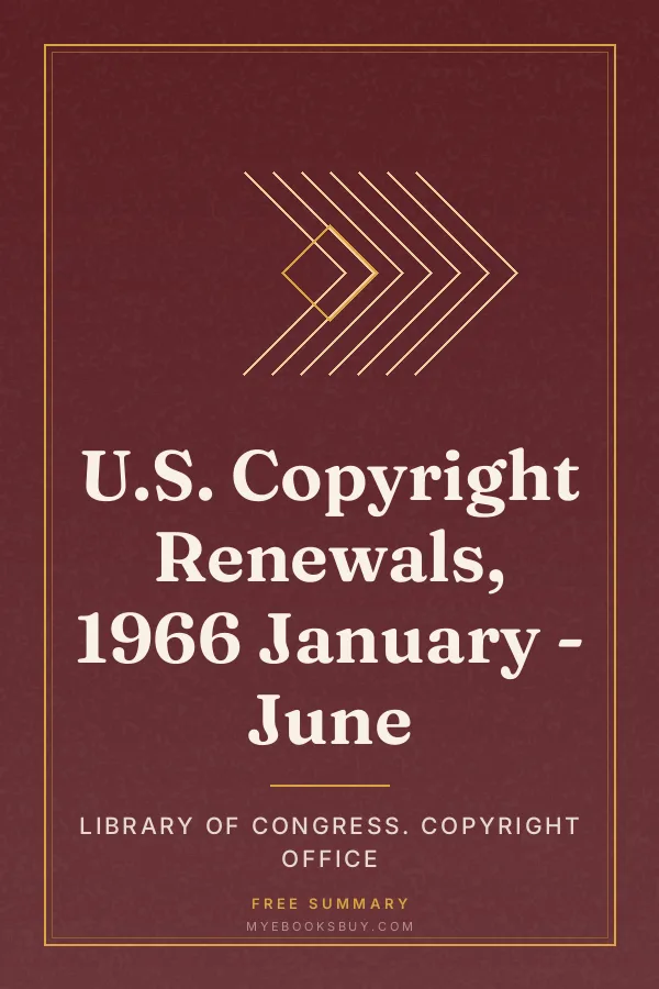 Cover of U.S. Copyright Renewals, 1966 January - June