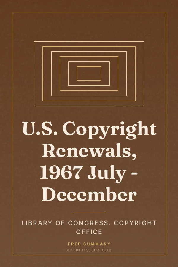 Cover of U.S. Copyright Renewals, 1967 July - December