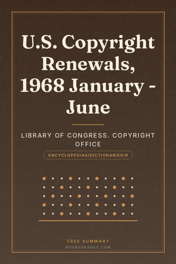 Cover of U.S. Copyright Renewals, 1968 January - June