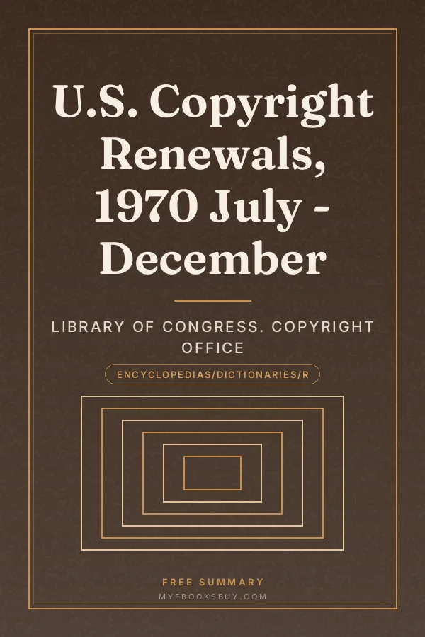 Cover of U.S. Copyright Renewals, 1970 July - December