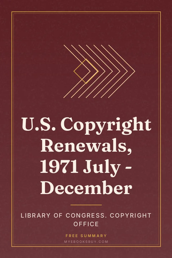 Cover of U.S. Copyright Renewals, 1971 July - December