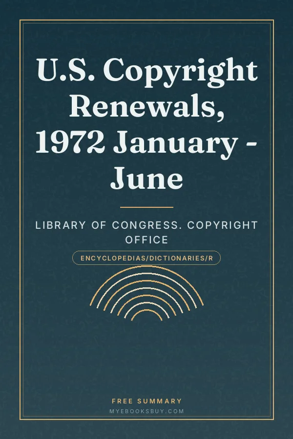 Cover of U.S. Copyright Renewals, 1972 January - June