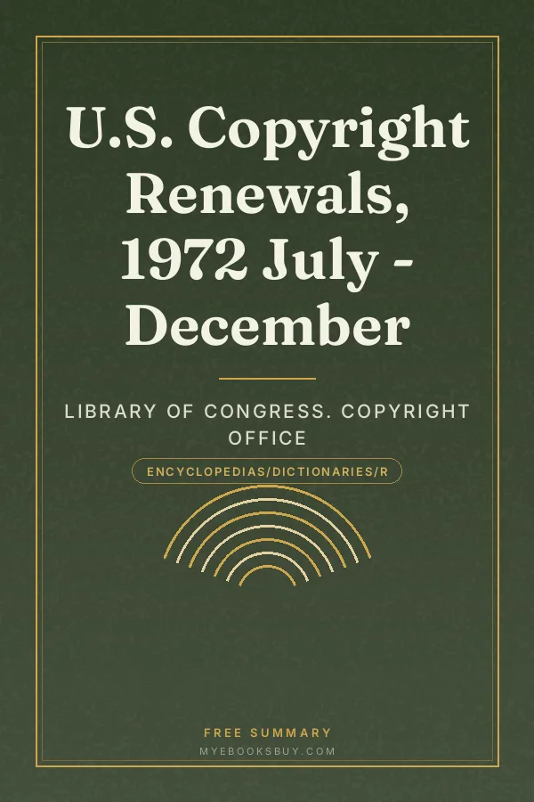 Cover of U.S. Copyright Renewals, 1972 July - December