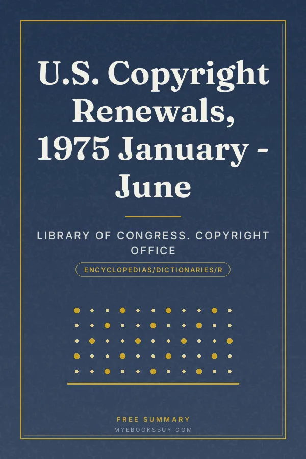 Cover of U.S. Copyright Renewals, 1975 January - June