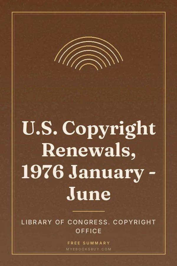 Cover of U.S. Copyright Renewals, 1976 January - June