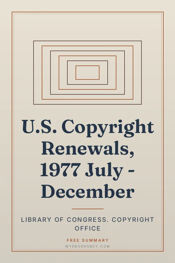 Cover of U.S. Copyright Renewals, 1977 July - December