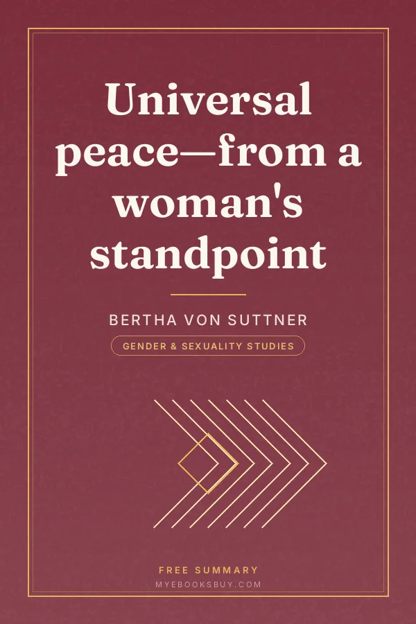 Cover of Universal peace—from a woman's standpoint