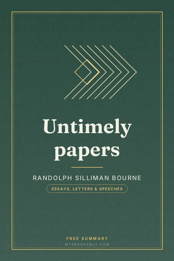 Cover of Untimely papers