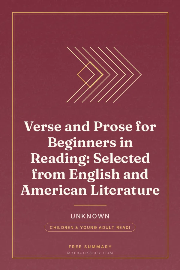 Cover of Verse and Prose for Beginners in Reading: Selected from English and American Literature