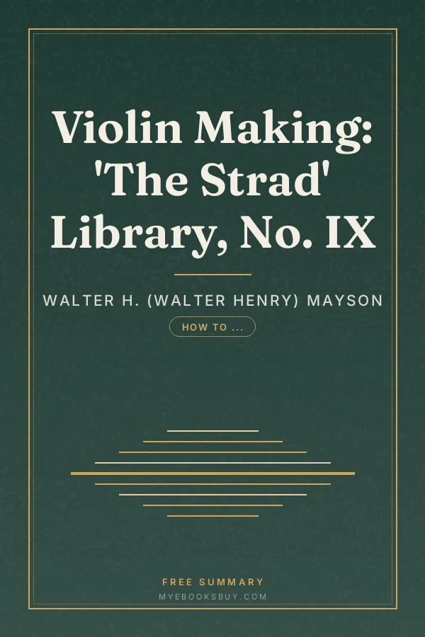 Cover of Violin Making: 'The Strad' Library, No. IX