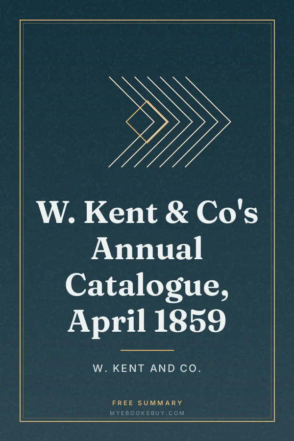 Cover of W. Kent & Co's Annual Catalogue, April 1859