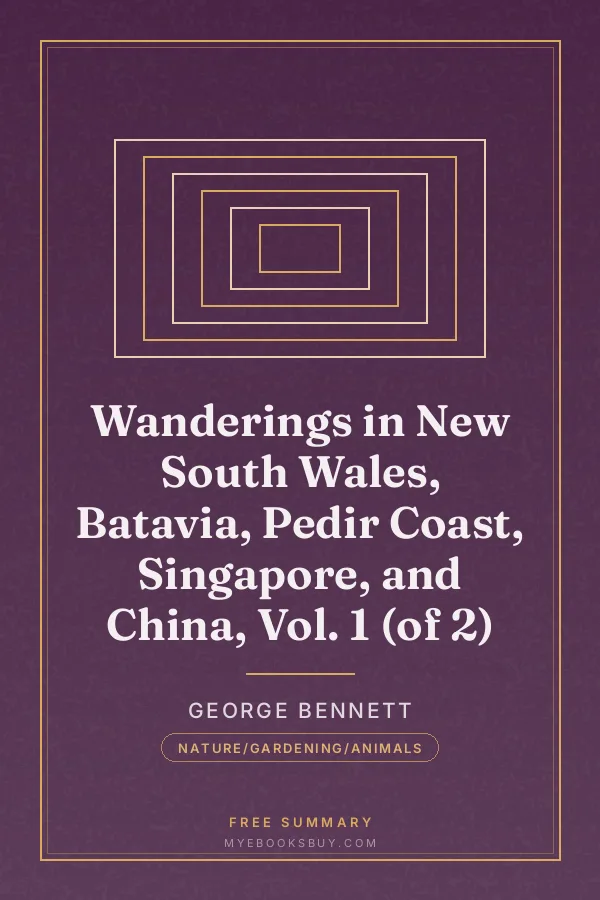 Cover of Wanderings in New South Wales, Batavia, Pedir Coast, Singapore, and China, Vol. 1 (of 2)