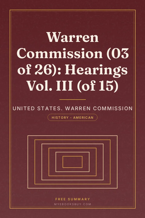 Cover of Warren Commission (03 of 26): Hearings Vol. III (of 15)