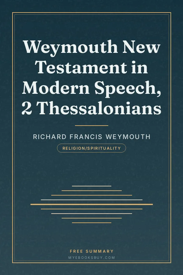 Cover of Weymouth New Testament in Modern Speech, 2 Thessalonians