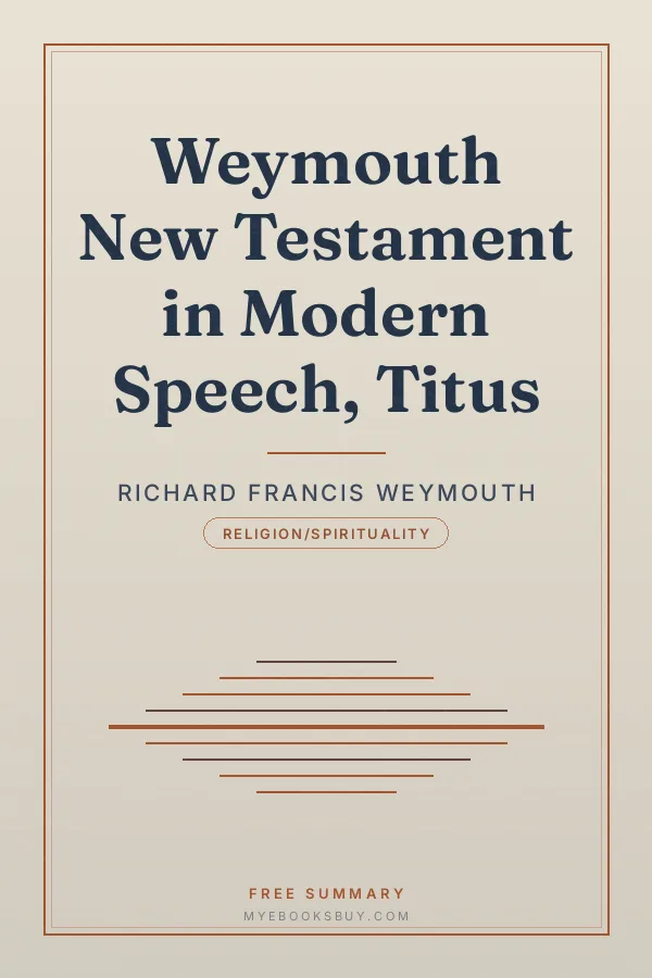 Cover of Weymouth New Testament in Modern Speech, Titus