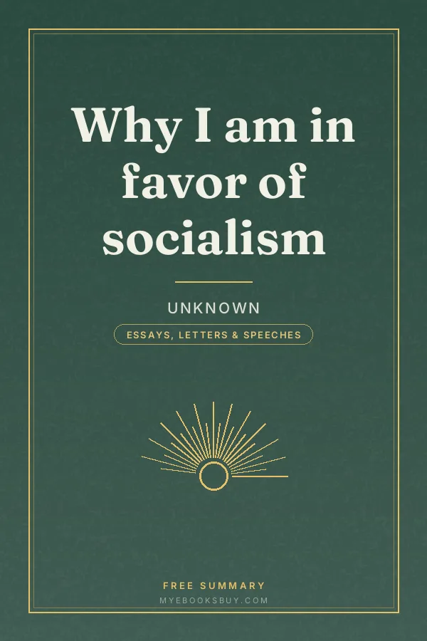 Cover of Why I am in favor of socialism