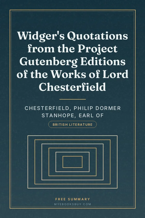Cover of Widger's Quotations from the Project Gutenberg Editions of the Works of Lord Chesterfield