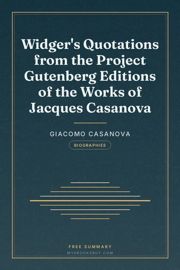 Cover of Widger's Quotations from the Project Gutenberg Editions of the Works of Jacques Casanova