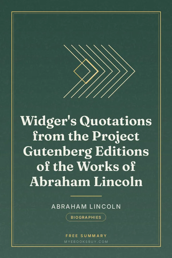 Cover of Widger's Quotations from the Project Gutenberg Editions of the Works of Abraham Lincoln