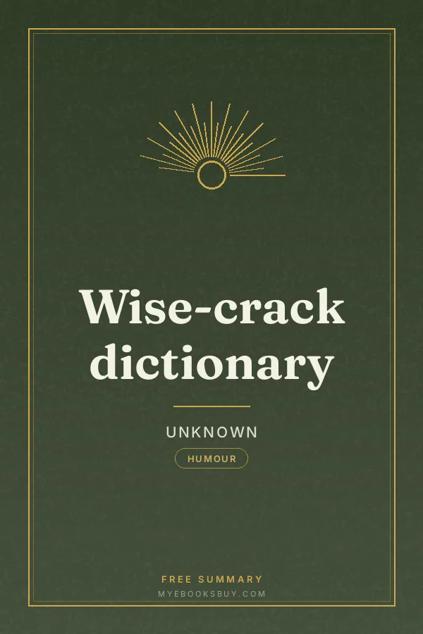 Cover of Wise-crack dictionary