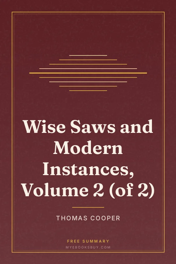 Cover of Wise Saws and Modern Instances, Volume 2 (of 2)