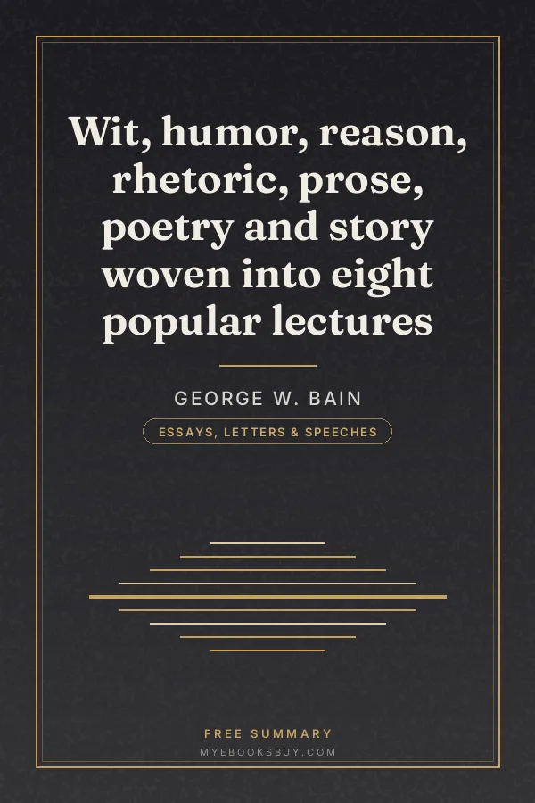 Cover of Wit, humor, reason, rhetoric, prose, poetry and story woven into eight popular lectures