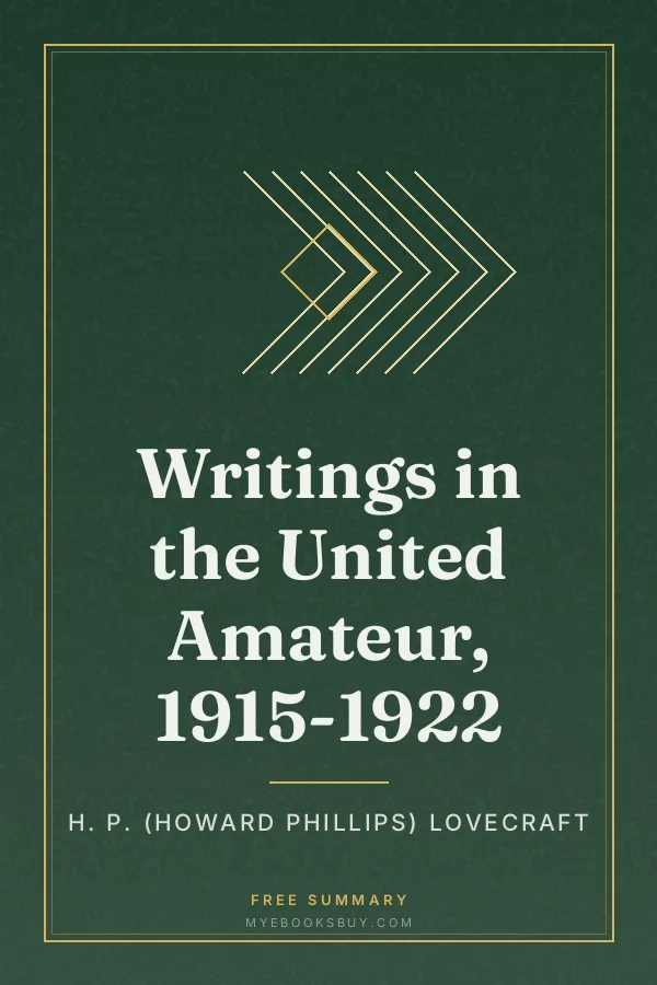 Cover of Writings in the United Amateur, 1915-1922